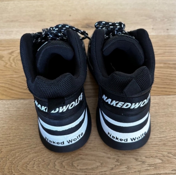 Naked Wolfe Style Track Platform Sneakers in Black & white - Picture 4 of 6